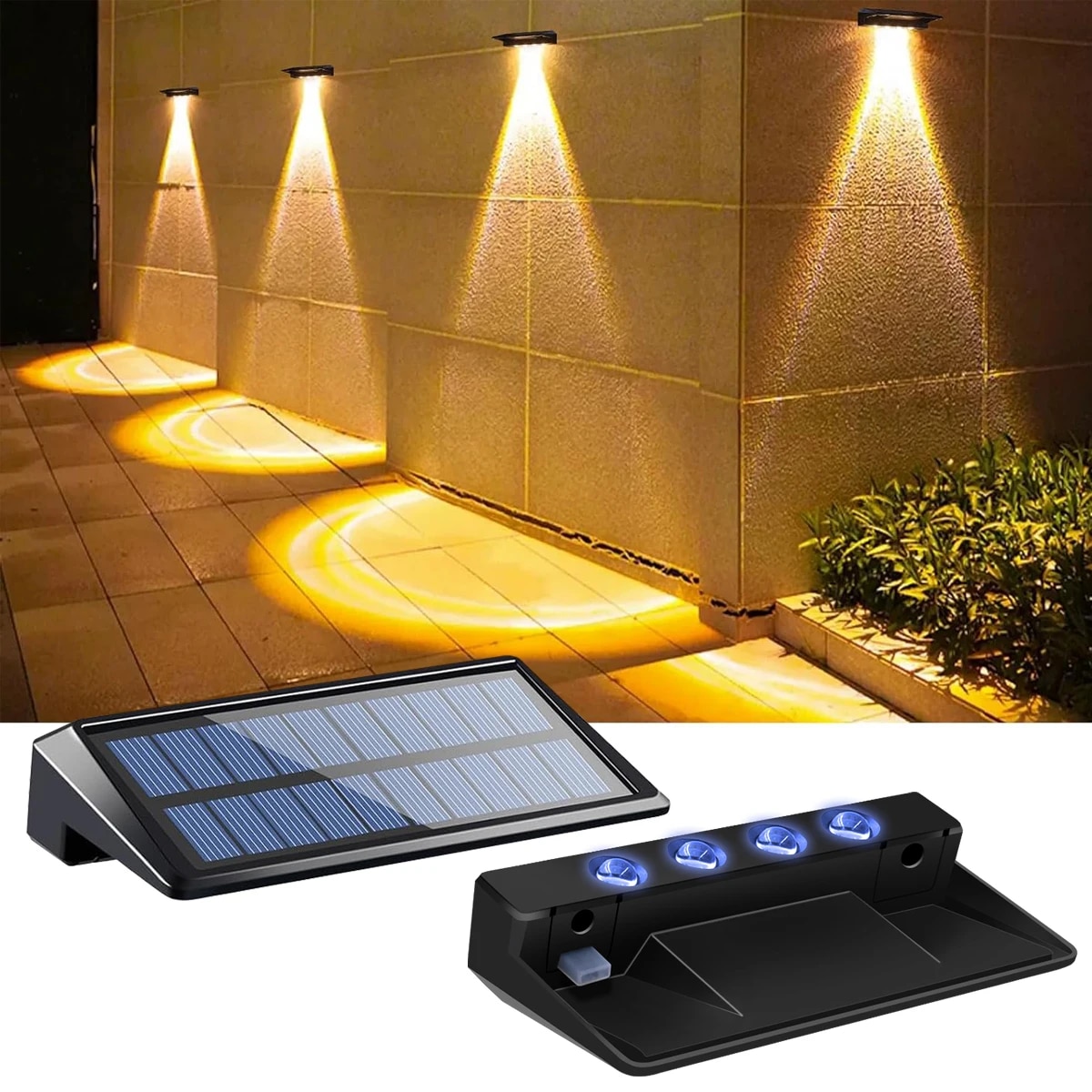 Waterproof Junction Box Solar - 防水ソーラーランプ,屋外ウォールライト,RGBカラー変更,暖かい白色LED,ip65,防水