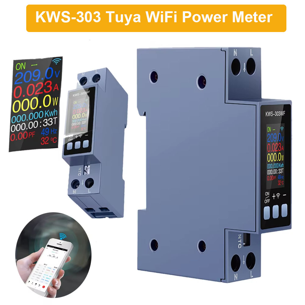 Battery Monitor Coulometer - KWS-303 Tuya WiFi パワーメーター TFT 8-in-1