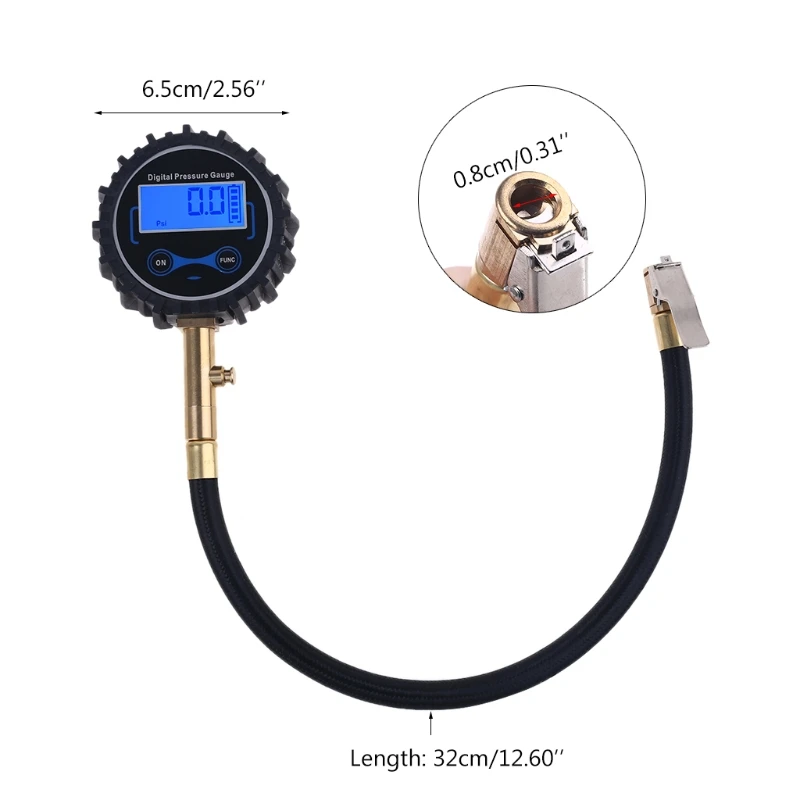 Battery Monitor Coulometer - A0KF圧力監視ツールテスター デジタルタイヤ空気圧計 クイッククリップエアチャック付き 車、バイク、自転車、RV用