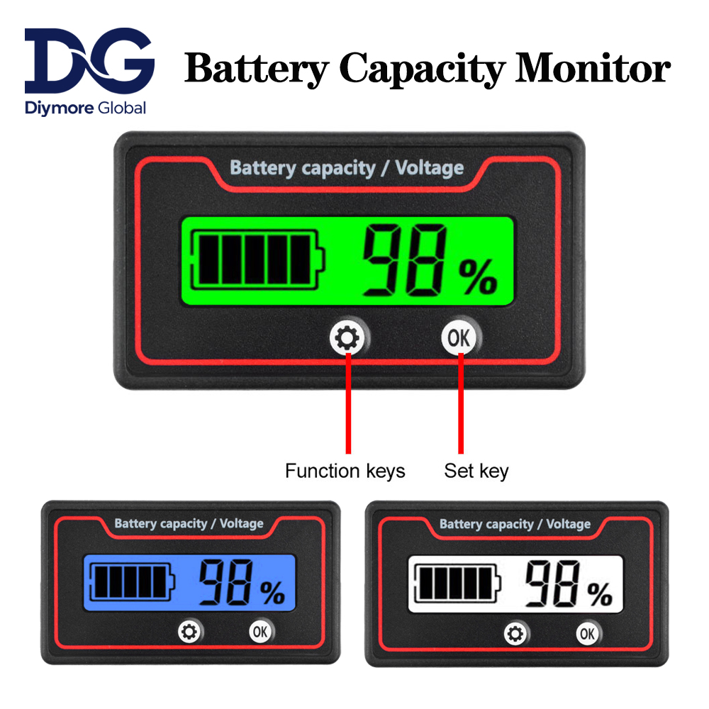 Battery Monitor Coulometer - 車のバッテリー充電レベルインジケーター 12V 24V 36V 48V 60V