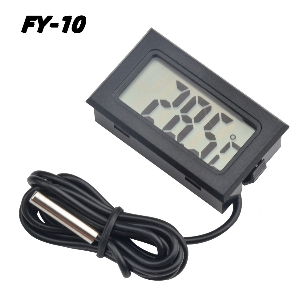 ミニ液晶デジタル温度計 FY-10 埋め込み温度センサーモニ - Battery Monitor Coulometer のレビューと価格