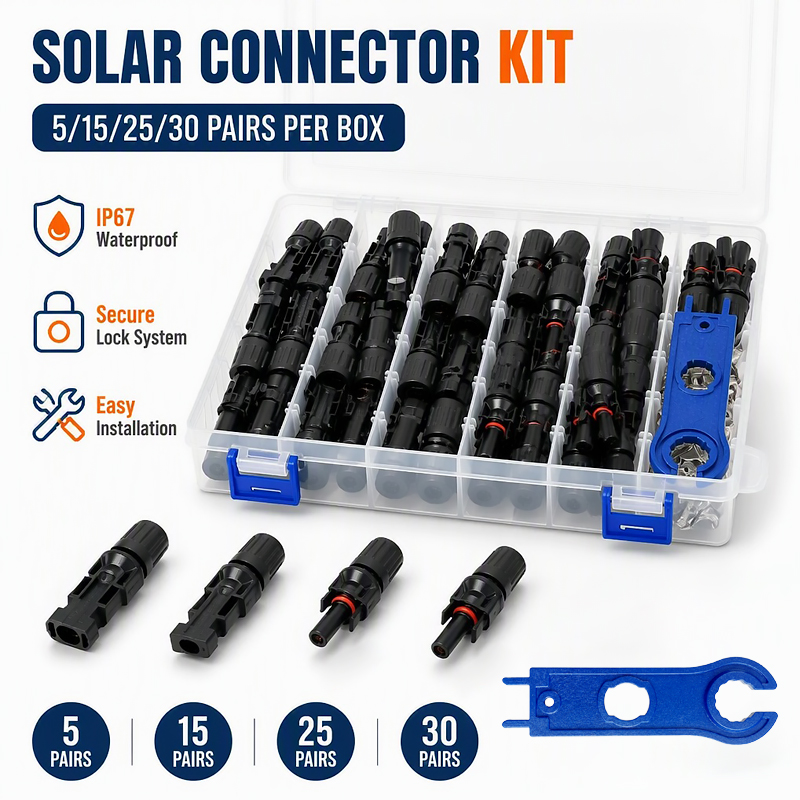 5/15/25/30個入り太陽光発電ソーラーパネルコネクタセ - Solar Cable Mc4 Connector のレビューと価格