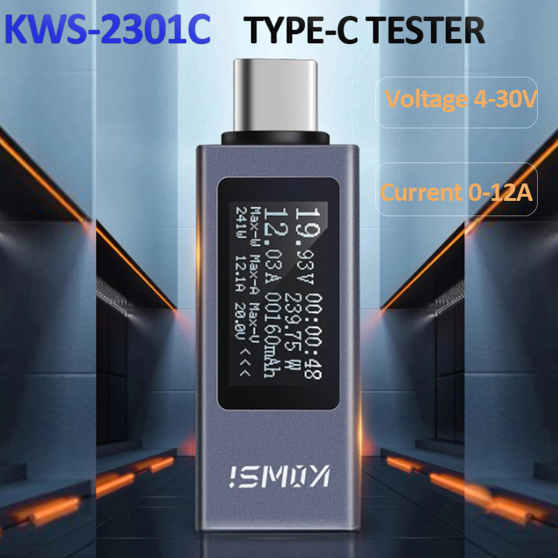 Type-C 電流電圧モニター KWS-2301C DC 4 - Battery Monitor Coulometer のレビューと価格