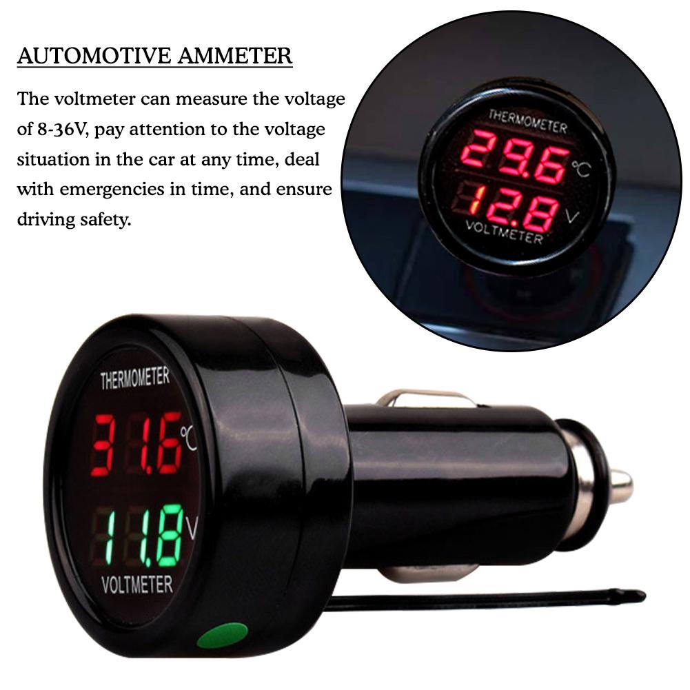 12V 24V デジタル DC 電圧計 車載電圧計 温度計  - Battery Monitor Coulometer のレビューと価格