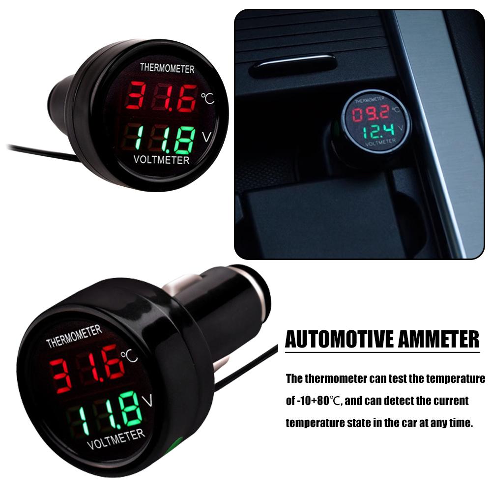 12V 24V デジタル DC 電圧計 車載電圧計 温度計  - Battery Monitor Coulometer のレビューと価格