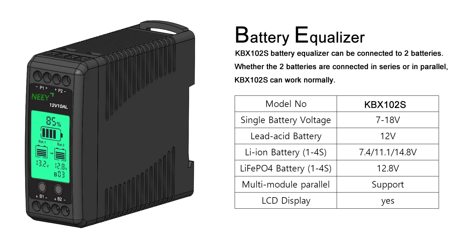 NEEY 12V10A バッテリーイコライザー LCD ディ - Battery Equalizer Balancer のレビューと価格