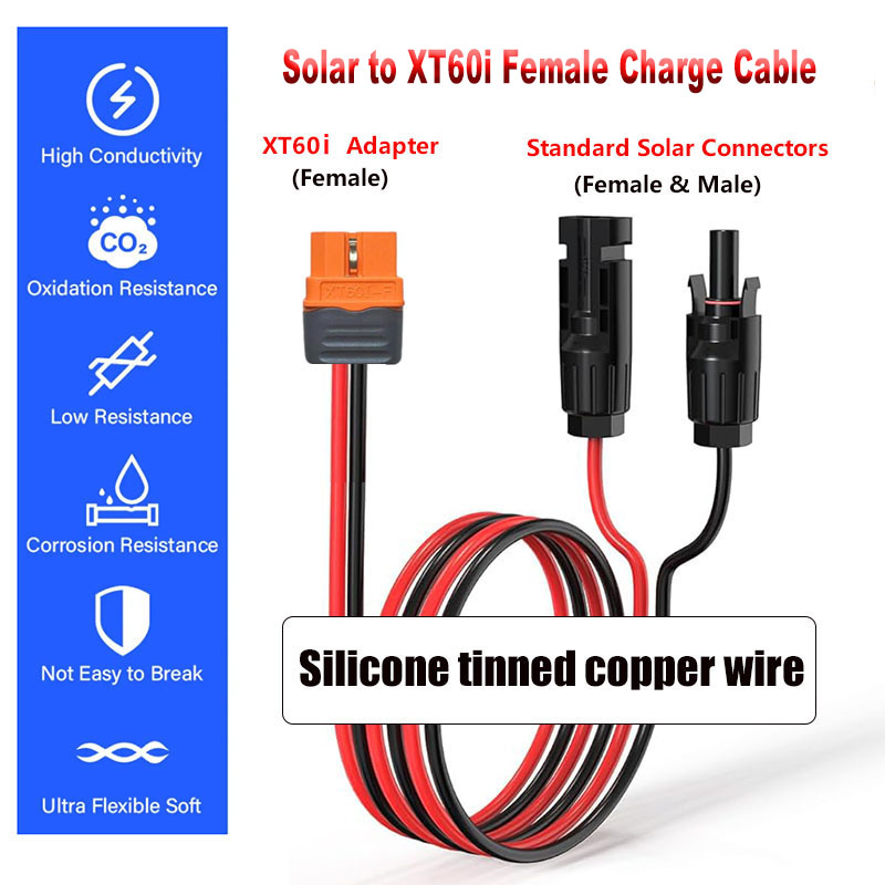 ソーラー-XT60i-Fケーブル 12AWGシリコンワイヤー - Solar Cable Mc4 Connector のレビューと価格