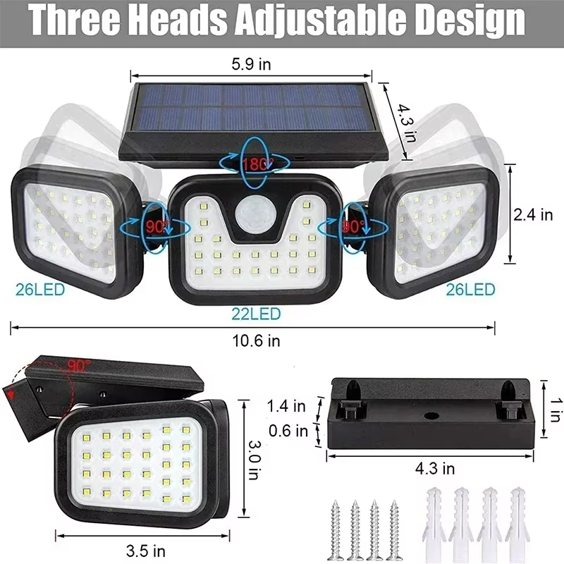 Led ソーラーライト屋外モーションセンサー人体検知調節可能 - Waterproof Junction Box Solar のレビューと価格