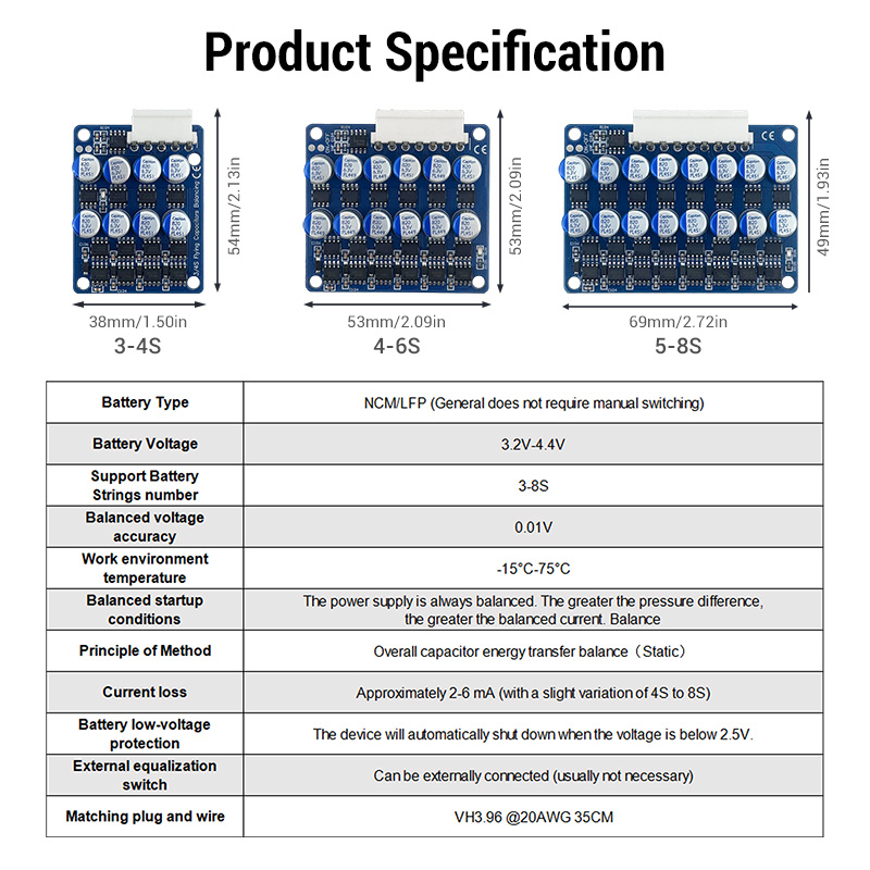3A 全体グループバランサー アクティブリチウムイオンLif - Battery Equalizer Balancer のレビューと価格