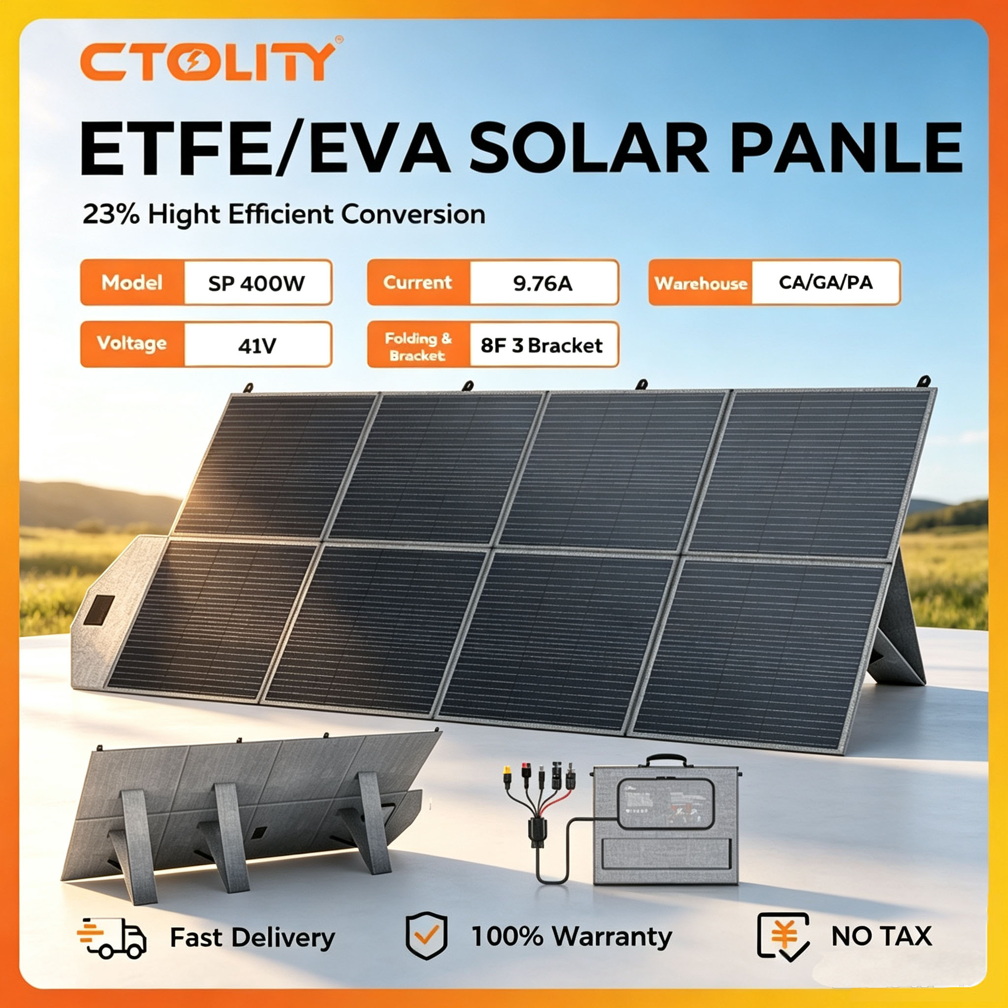 CTOLITY 400W ソーラーパネル ポータブルソーラー - Rv Solar Kit 400W のレビューと価格