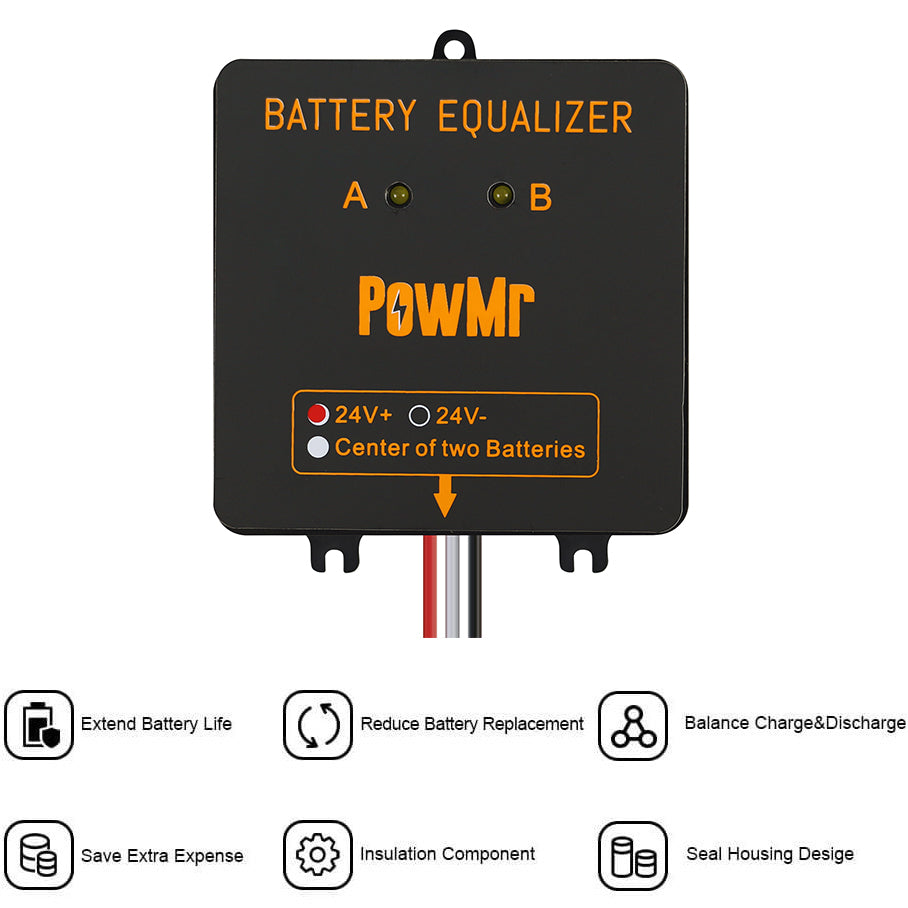 PowMr BE24 バッテリーイコライザー 24V デュア - Battery Equalizer Balancer のレビューと価格