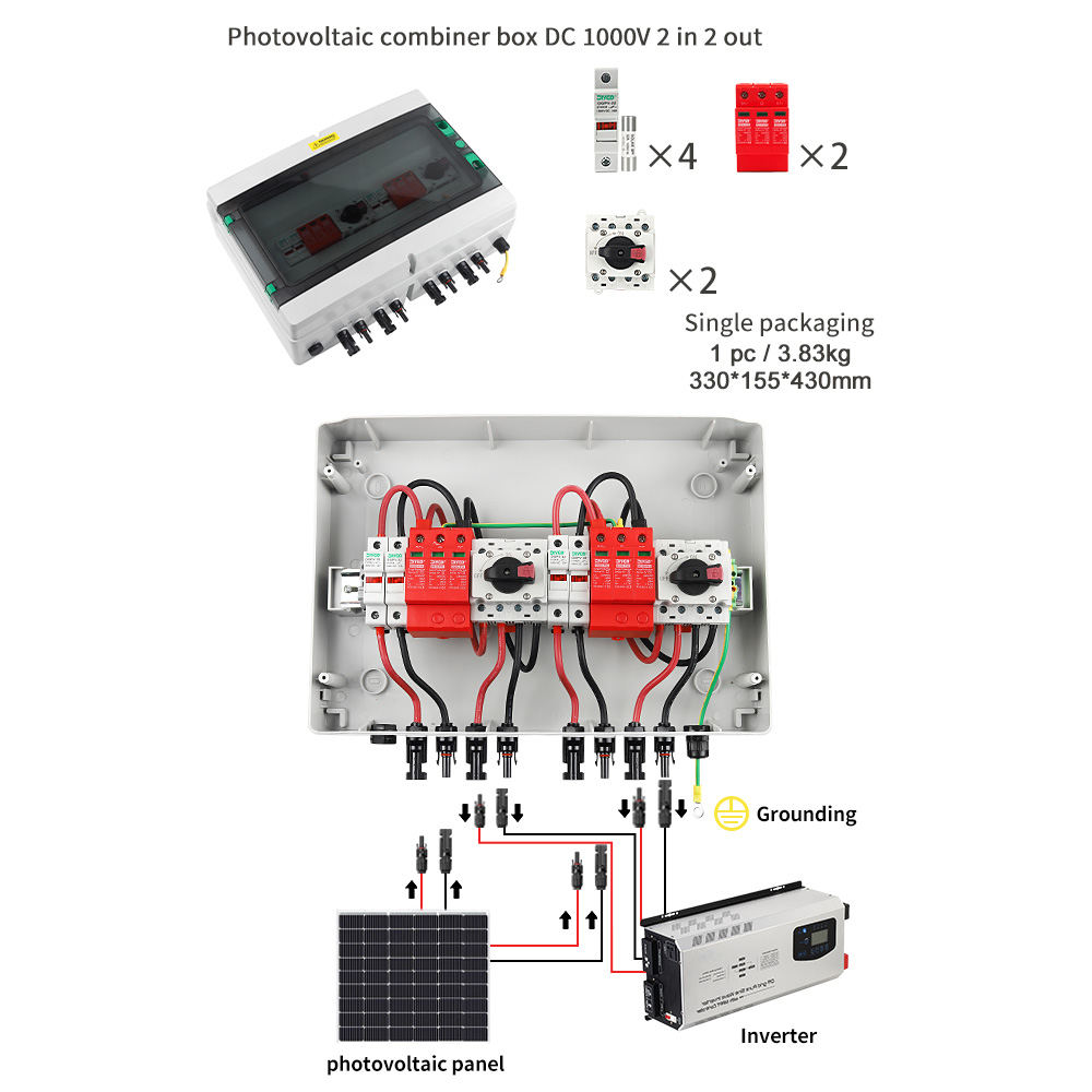 DIY ソーラー太陽光発電 2入力2出力 DC 1000V  - Solar Combiner Box のレビューと価格