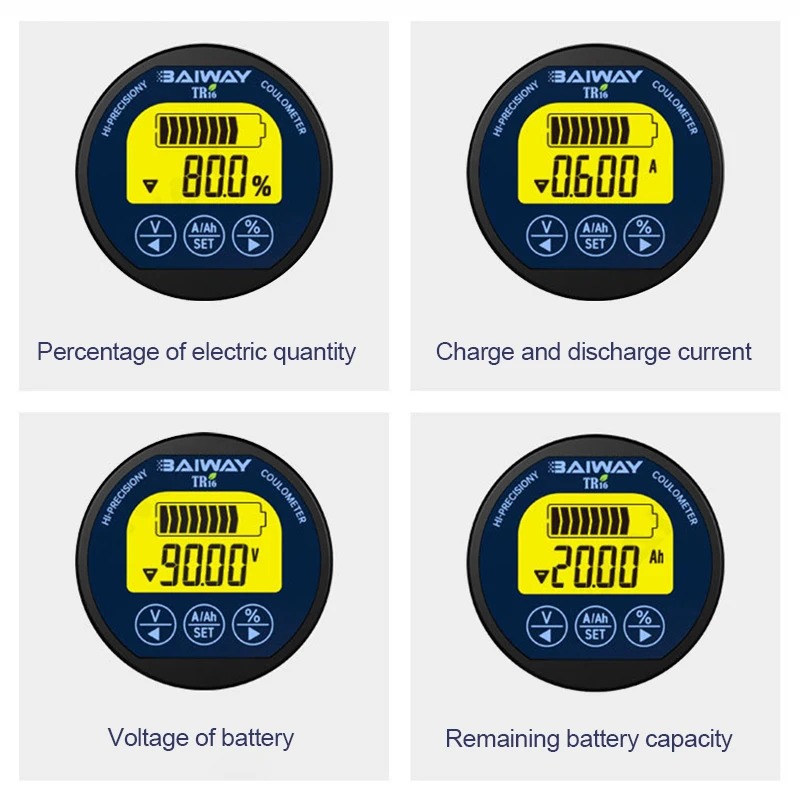 TR16H 防水クーロメーター DC 8-120V 50A/ - Battery Monitor Coulometer のレビューと価格