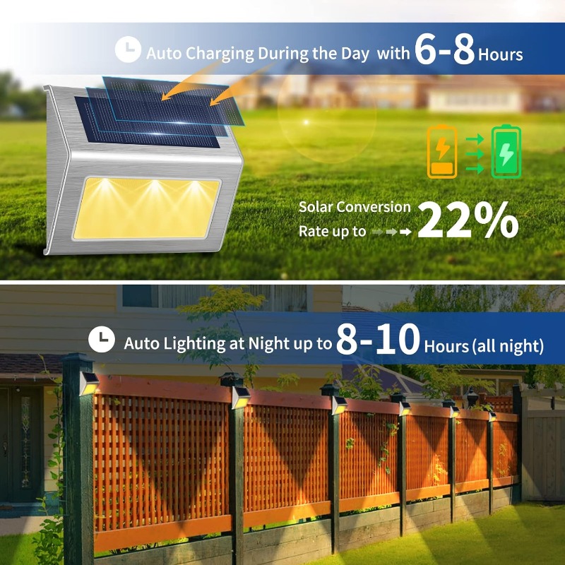 ソーラーステップライト 屋外防水ウォールライト ステンレス製 - Waterproof Junction Box Solar のレビューと価格